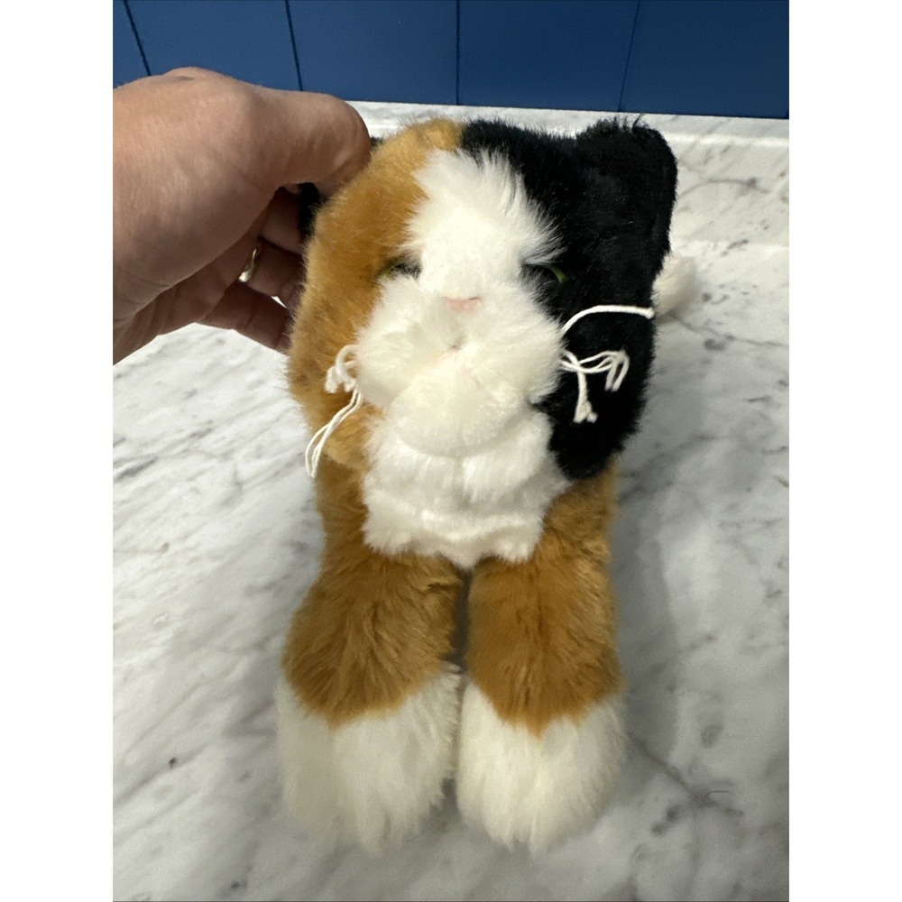 Calico Cat Realistic Kitten GREEN EYES Bearington Plush CALLIE Soft Kitty 14" - Picture 4 of 16